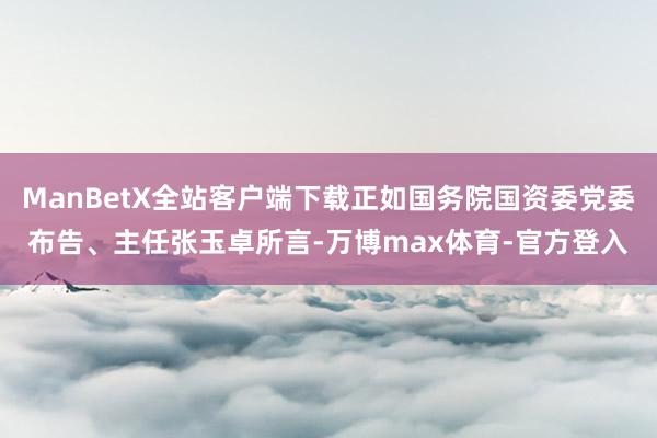 ManBetX全站客户端下载正如国务院国资委党委布告、主任张玉卓所言-万博max体育-官方登入