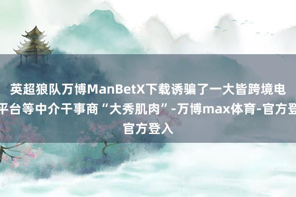 英超狼队万博ManBetX下载诱骗了一大皆跨境电商平台等中介干事商“大秀肌肉”-万博max体育-官方登入